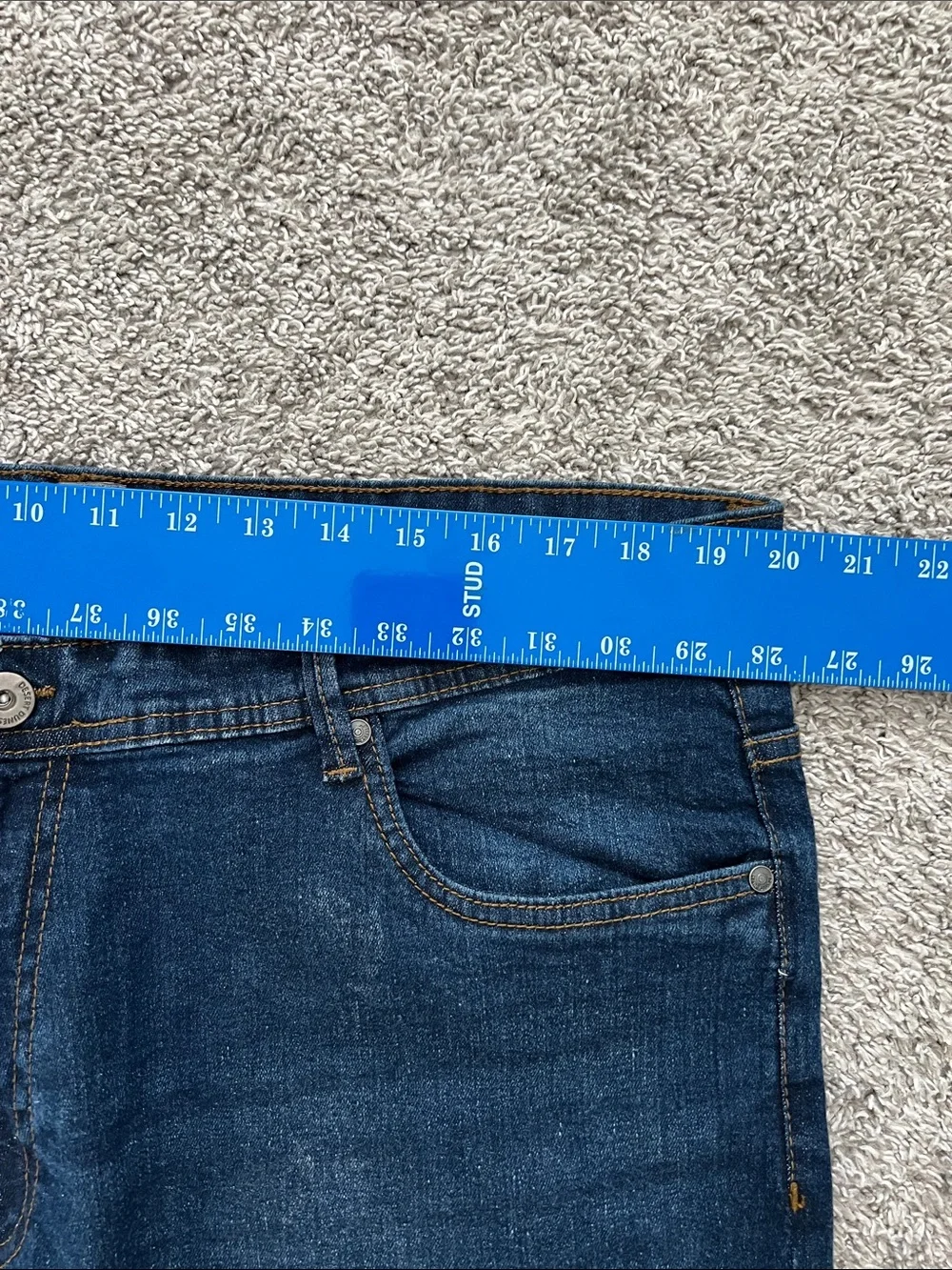 Desert Dunes Men's Dark Blue Denim Stretch Jeans with Fading - Size 46x29
